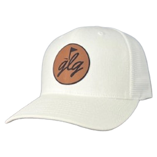 GLG - Flexfit Snap Back: White w/ Brown Logo Patch